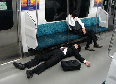 sleeping in the train